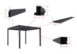 G21 Bioklimatická pergola Austin 3x3 m, antracitová hliníková