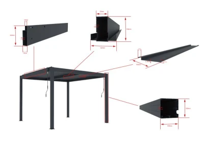 G21 Bioklimatická pergola Austin 3x3 m, antracitová hliníková