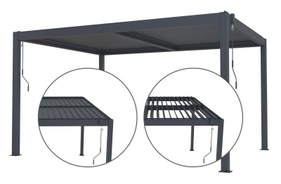 G21 Bioklimatická pergola Austin 4x3 m, antracitová hliníková