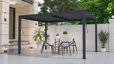 G21 Bioklimatická pergola Austin 4x3 m, antracitová hliníková