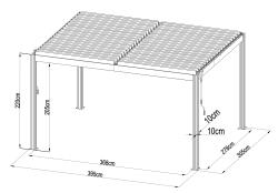 G21 Bioklimatická pergola Austin 4x3 m, antracitová hliníková