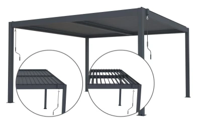 G21 Bioklimatická pergola Austin 4x4 m, antracitová hliníková