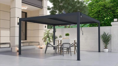 G21 Bioklimatická pergola Austin 4x4 m, antracitová hliníková