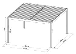 G21 Bioklimatická pergola Austin 4x4 m, antracitová hliníková