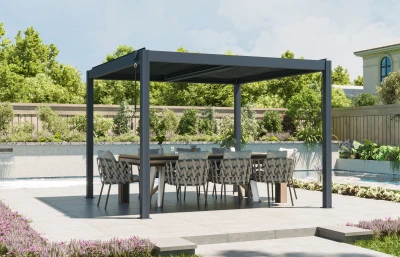 G21 Austin Premium 3x3 m antracitová hliníková bioklimatická pergola