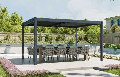 G21 Austin Premium 4x3 m antracitová hliníková bioklimatická pergola