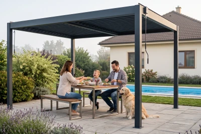 G21 Austin Premium 4x3 m antracitová hliníková bioklimatická pergola