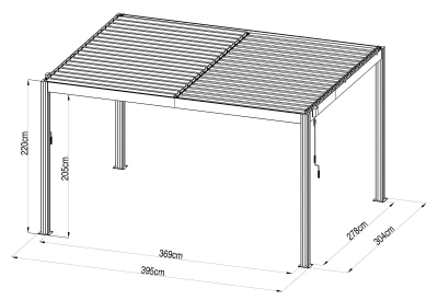G21 Austin Premium 4x3 m antracitová hliníková bioklimatická pergola