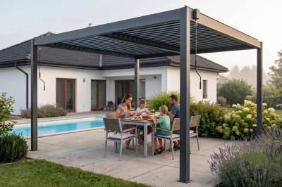 G21 Austin Premium antracitová hliníková 4x4 m bioklimatická pergola