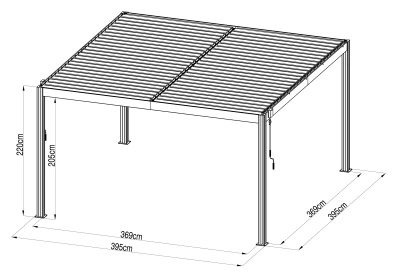 G21 Austin Premium antracitová hliníková 4x4 m bioklimatická pergola