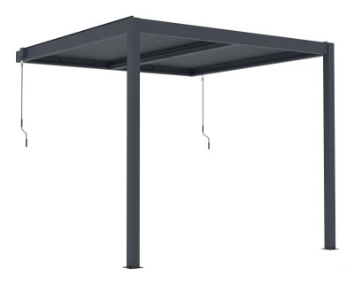 G21 Trenton 3x3 m antracitová hliníková bioklimatická pergola