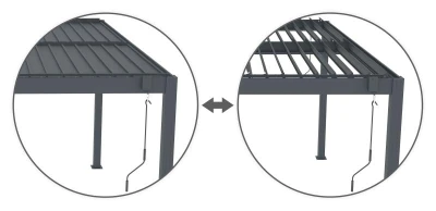G21 Trenton 3x3 m antracitová hliníková bioklimatická pergola