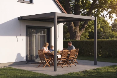 G21 Trenton 3x3 m antracitová hliníková bioklimatická pergola