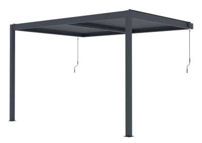 G21 Trenton 4x3 m antracitová hliníková bioklimatická pergola