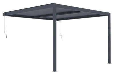 G21 Trenton 4x4 m antracitová hliníková bioklimatická pergola