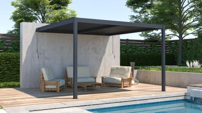 G21 Trenton 4x4 m antracitová hliníková bioklimatická pergola