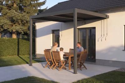 G21 Trenton Premium antracitová hliníková 3x3 m bioklimatická pergola