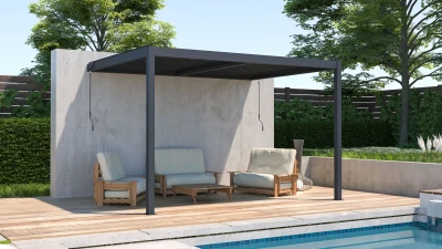 G21 Trenton Premium 4x3 m antracitová hliníková bioklimatická pergola