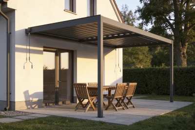 G21 Trenton Premium 4x3 m antracitová hliníková bioklimatická pergola