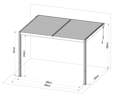 G21 Trenton Premium 4x3 m antracitová hliníková bioklimatická pergola