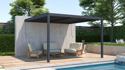 G21 Trenton Premium antracitová hliníková 4x4 m bioklimatická pergola