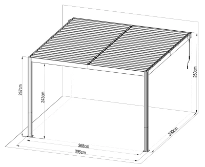 G21 Trenton Premium antracitová hliníková 4x4 m bioklimatická pergola