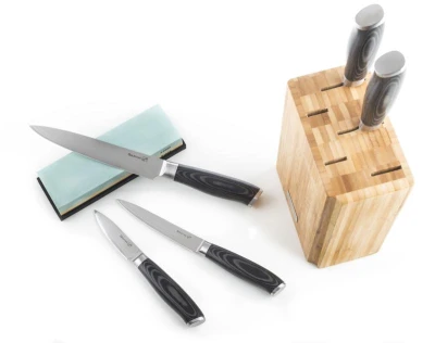G21 Blok na nože Gourmet, bambusový pro 5 nožů