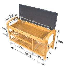 G21 Botník 90 x 33 x 50 cm, bambusový