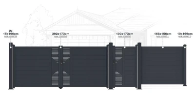 G21 Marion 392x173 cm antracitová dvoukřídlá brána
