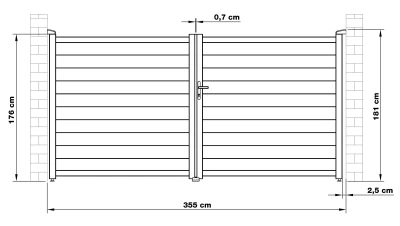 G21 Orlando 350x173 cm dvoukřídlá antracitová vjezdová brána