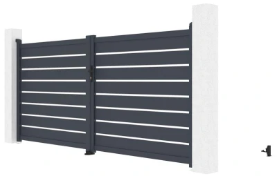 G21 Reno 350x158 cm antracitová dvoukřídlá vjezdová brána