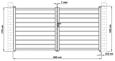 G21 Reno 350x176 cm antracitová dvoukřídlá vjezdová brána