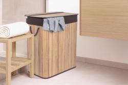 G21 Koš na prádlo 105 l s rozdělovačem, bambusový s hnědým košem (VÝPRODEJ)