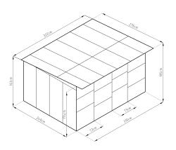 G21 Kotec pro psa KEN 886 - 322 x 275 cm, dvoumístný, šedý