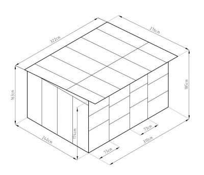 G21 Kotec pro psa KEN 886 - 322 x 275 cm, dvoumístný, šedý