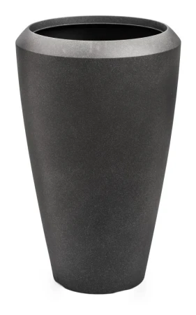 G21 Coal Oval černý plastový květináč 44,3 x 44,3 x 69,8 cm
