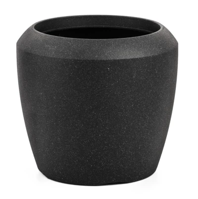 G21 Coal Round černý plastový 33,5 x 33,5 x 30,5 cm květináč
