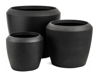 G21 Coal Round černý 44 x 44 x 39,5 cm květináč