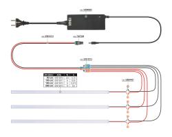 G21 LED osvětlení pro akustické panely 150 cm, teplá žlutá, 24V