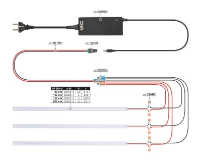 G21 LED osvětlení pro akustické panely 60 cm, teplá žlutá, 24V
