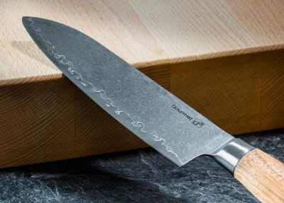 G21 Nůž Gourmet Damascus 17 cm, Santoku, rukojeť zebrawood