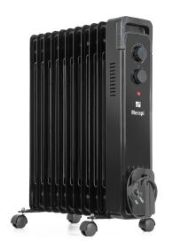 G21 Olejový radiátor Merapi černý, 11 žeber, 2500 W
