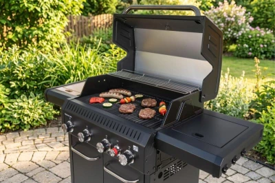 G21 Plynový gril Alabama Black BBQ Premium Line, 5 hořáků + zdarma redukční ventil