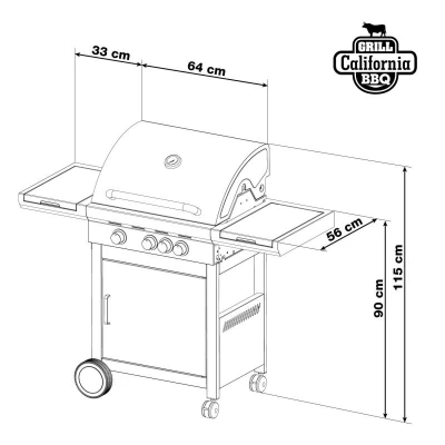 G21 Plynový gril California BBQ Premium line 4 horáky + zadarmo redukčný ventil