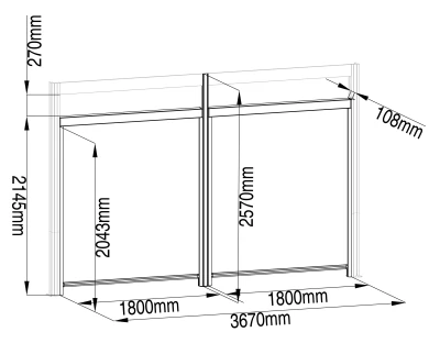 G21 Trenton 4x2,6 m antracitová boční markýza pro pergolu