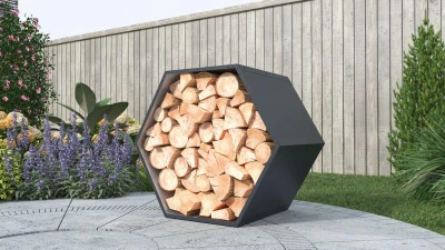 G21 Přístřešek na dřevo HEX 53 - 92 x 60 cm, antracitový