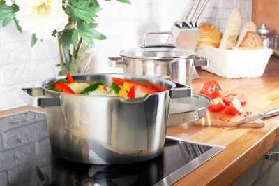 G21 Sada nádobí Gourmet Magic s cedníkem, 9 dílů, nerez
