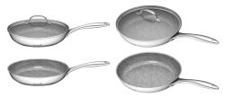 G21 Sada nádobí Gourmet Miracle s cedníkem, 4 díly, nerez/greblon