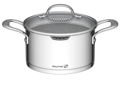 G21 Sada nádobí Gourmet Miracle s cedníkem, 9 dílů, nerez/greblon