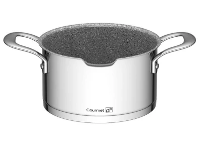 G21 Sada nádobí Gourmet Miracle s cedníkem, 9 dílů, nerez/greblon